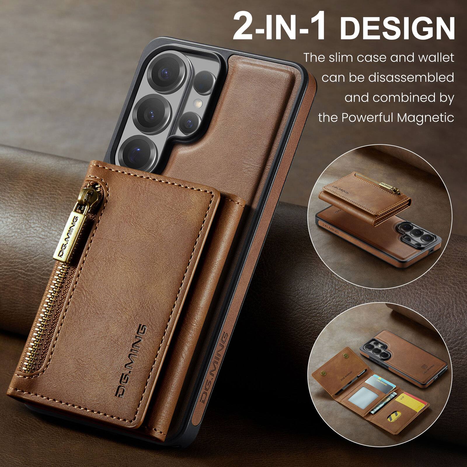 2-IN-1 DESIGN  
The slim case and wallet can be disassembled and combined by the Powerful Magnetic