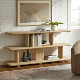Lyle Sculptural 2-Tier Bookshelf by Modway - Natural