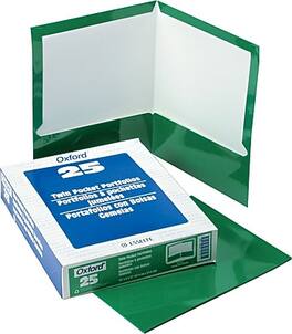 Oxford - Laminated Portfolio, High Gloss, 11" x 8 1/2", 25/Bx - Green