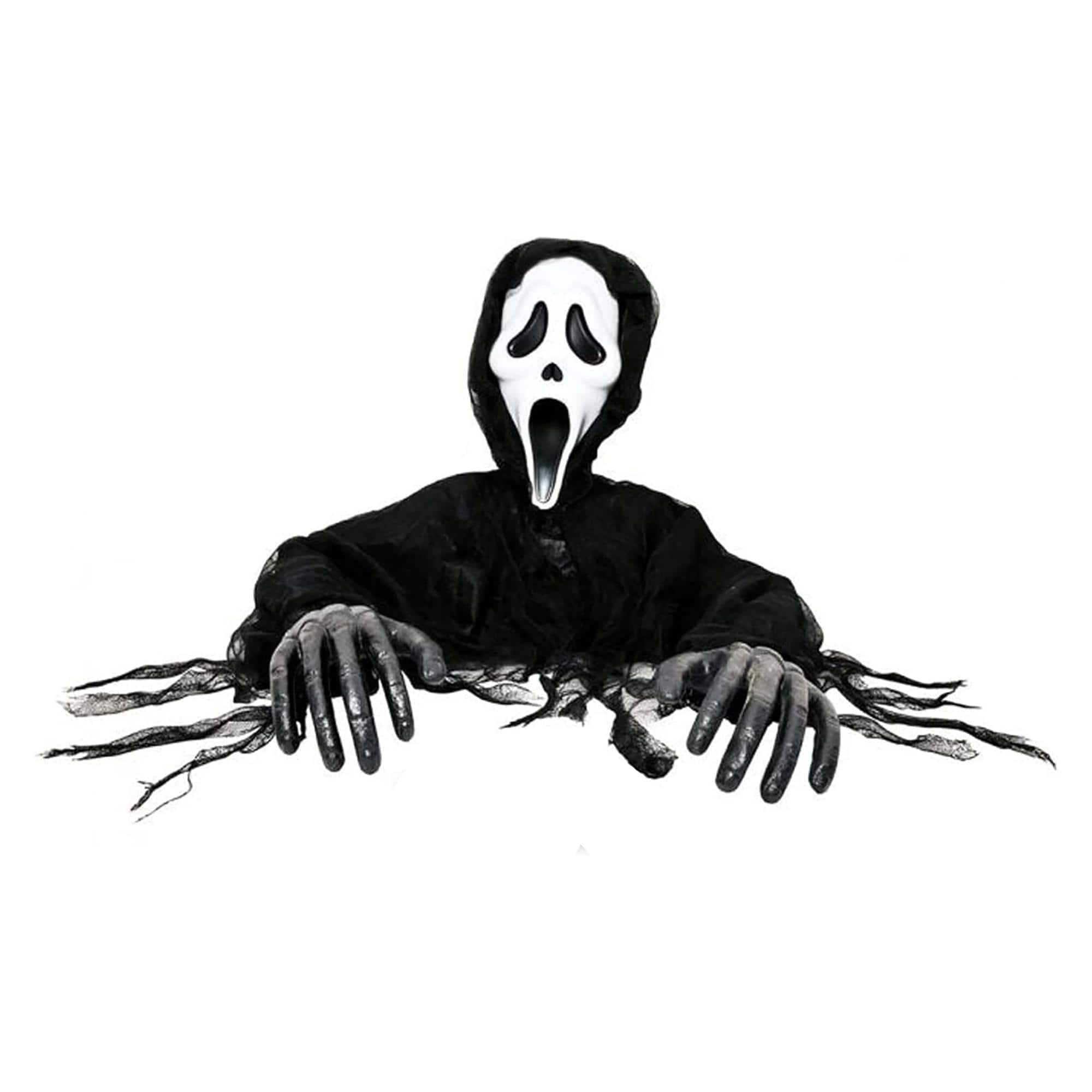 Funworld - Ghost Face 12 Inch Grave Breaker Halloween Decor - Black