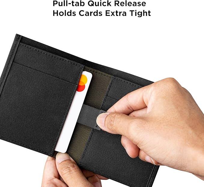 Pull-tab Quick Release  
Holds Cards Extra Tight