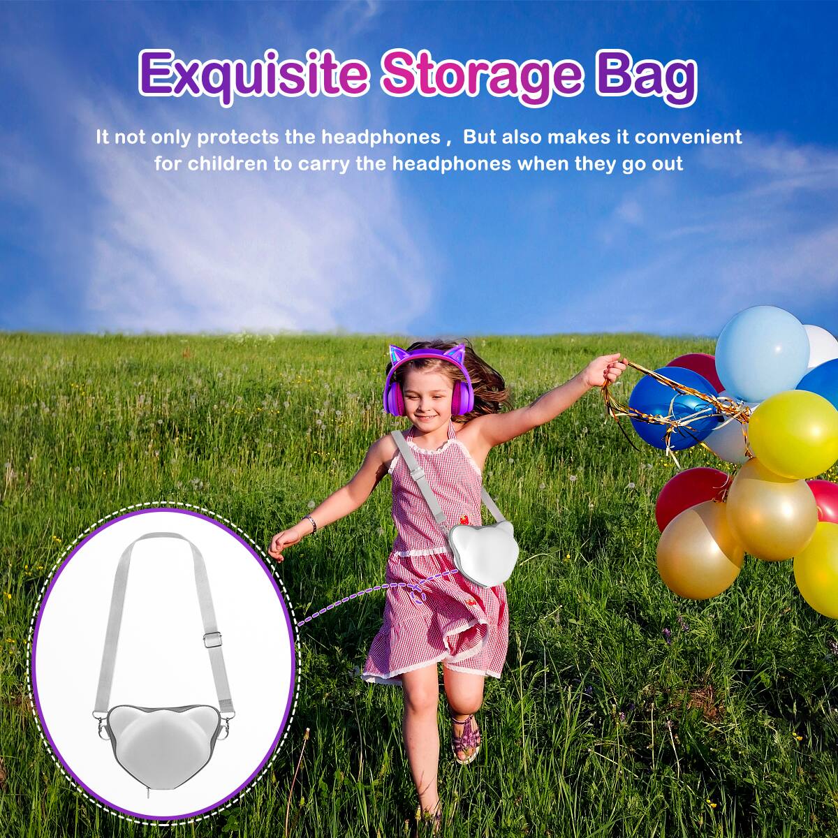 Exquisite Storage Bag

It not only protects the headphones, but also makes it convenient for children to carry the headphones when they go out