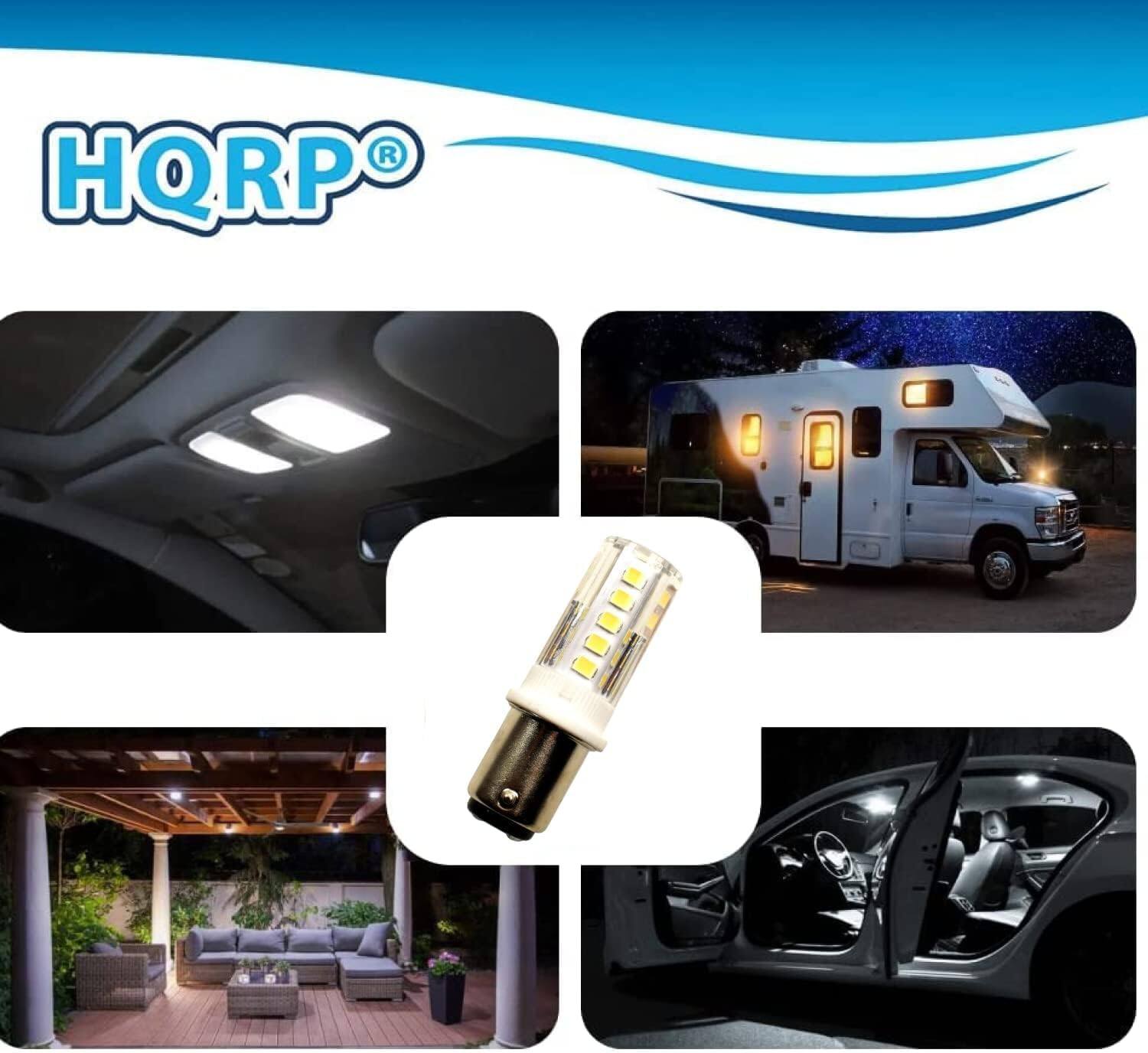 Alt View 2. HQRP - HQRP BA15d LED Bulb Dual Contact Cool White 6300-7000K 32-SMD 12-24V DC for Marine/RV Trailer Lights.