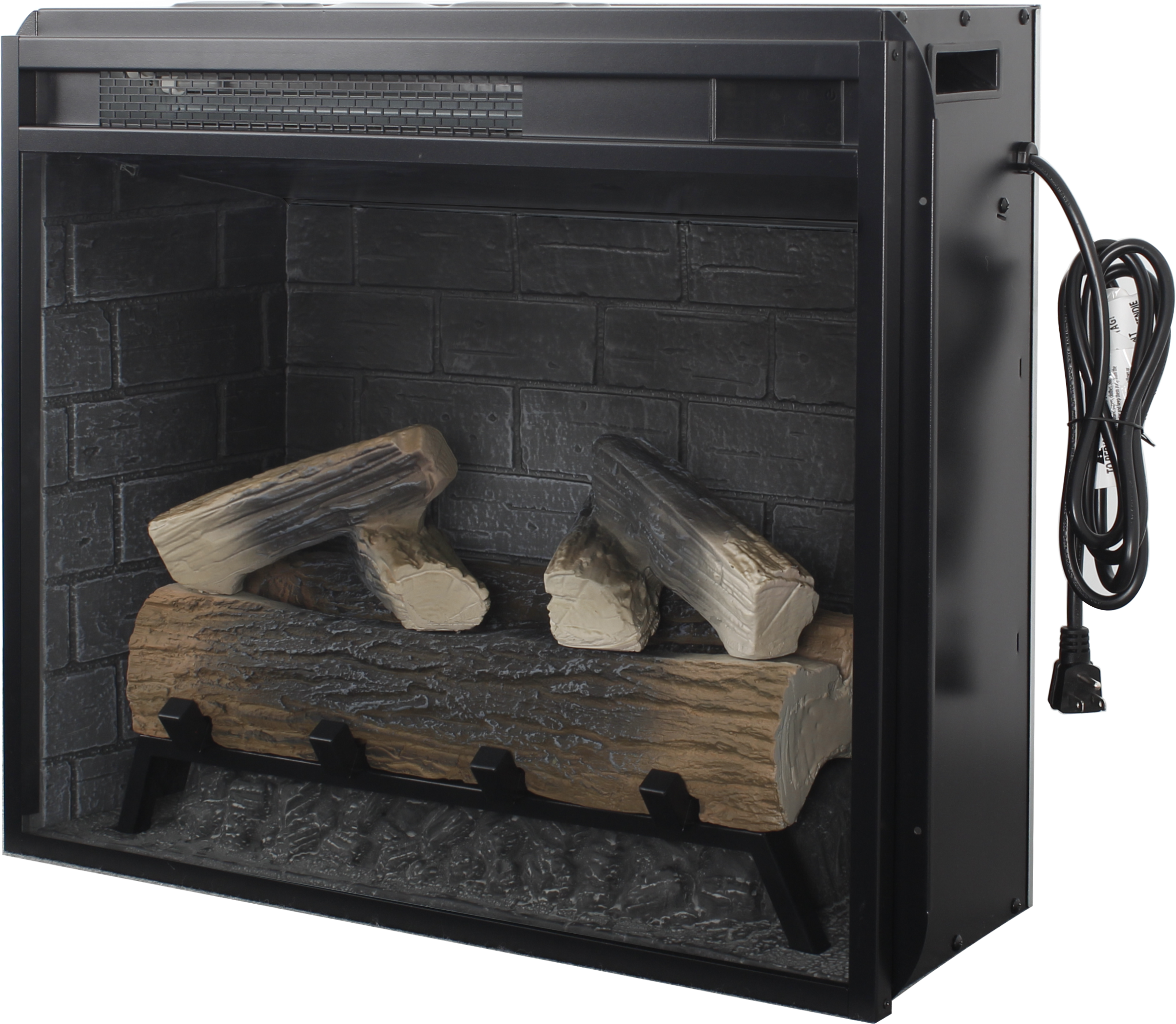 Alt View 8. GOODSILO - 23"" Electric Fireplace Insert - Realistic Flame & Log Set, Remote, Timer, Overheat Protection - Antique Black.