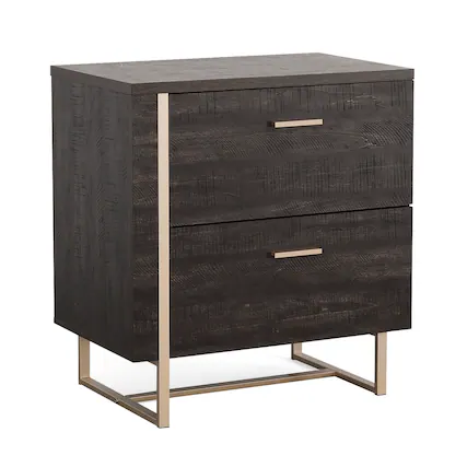 Front. Sauder - Walter Heights 2-Drawer Lateral File Cabinet - Blade Walnut.