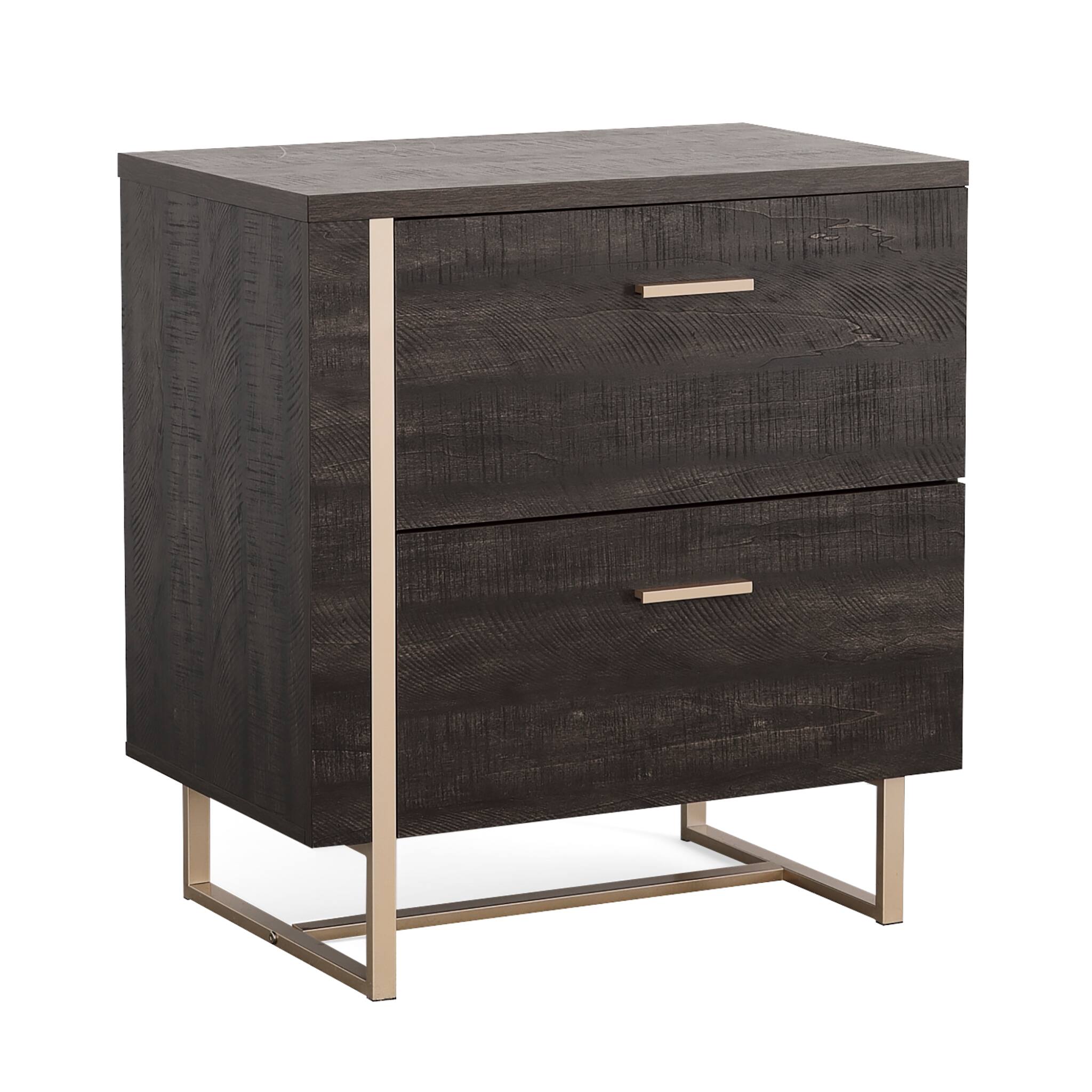 Front. Sauder - Walter Heights 2-Drawer Lateral File Cabinet - Blade Walnut.