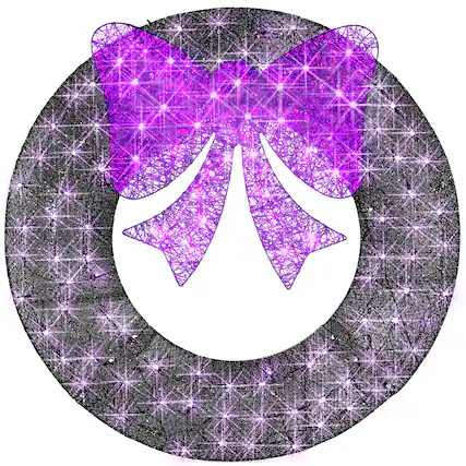 Front. Best Choice Products - Best Choice Products 36in Pre-Lit Outdoor Halloween Wreath, LED Metal Holiday Decor w/ 120 Lights, Bow - Purple/Black - Purple/Black.