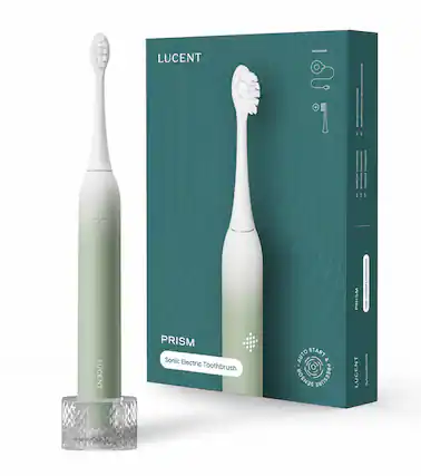 LUCENT RULION 0 '1 : | | : : 1 1 + + PRISM LUCENT PRISM Sonic Electric Toothbrush AUTO START SENSOR PRESSURE