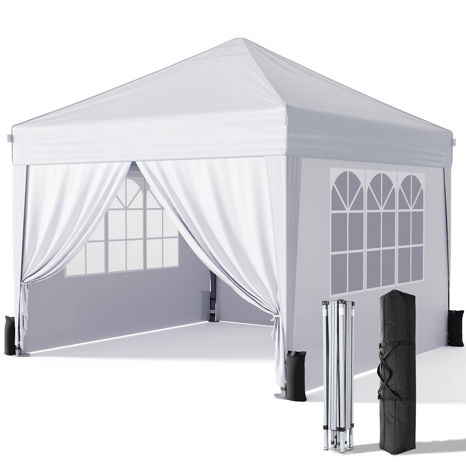Front. Skar Audio - Pop Up With Sidewalls Outdoor Instant Tent Carry Bag For Commercial Events Camping Backyard Parties - White.