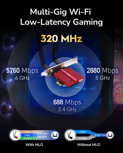 Cudy WiFi 7 BE9300 PCIe Wi Fi Card, Tri Band 6GHz Wireless Adapter Cudy WiFi 7 BE9300 PCIe Wi Fi Card, Tri Band 6GHz Wireless Adapter