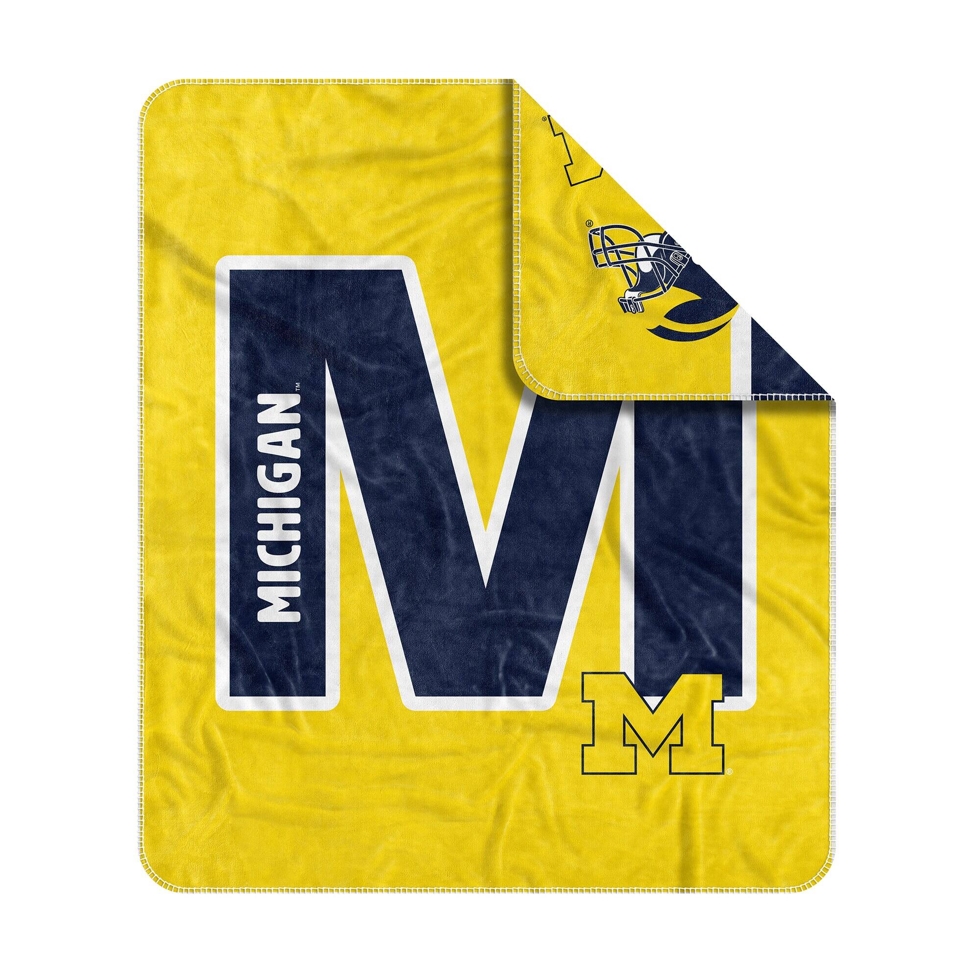 Alt View 2. Logo Brands - Michigan Wolverines 50- x 60- Dream Weave Throw Blanket - Navy.