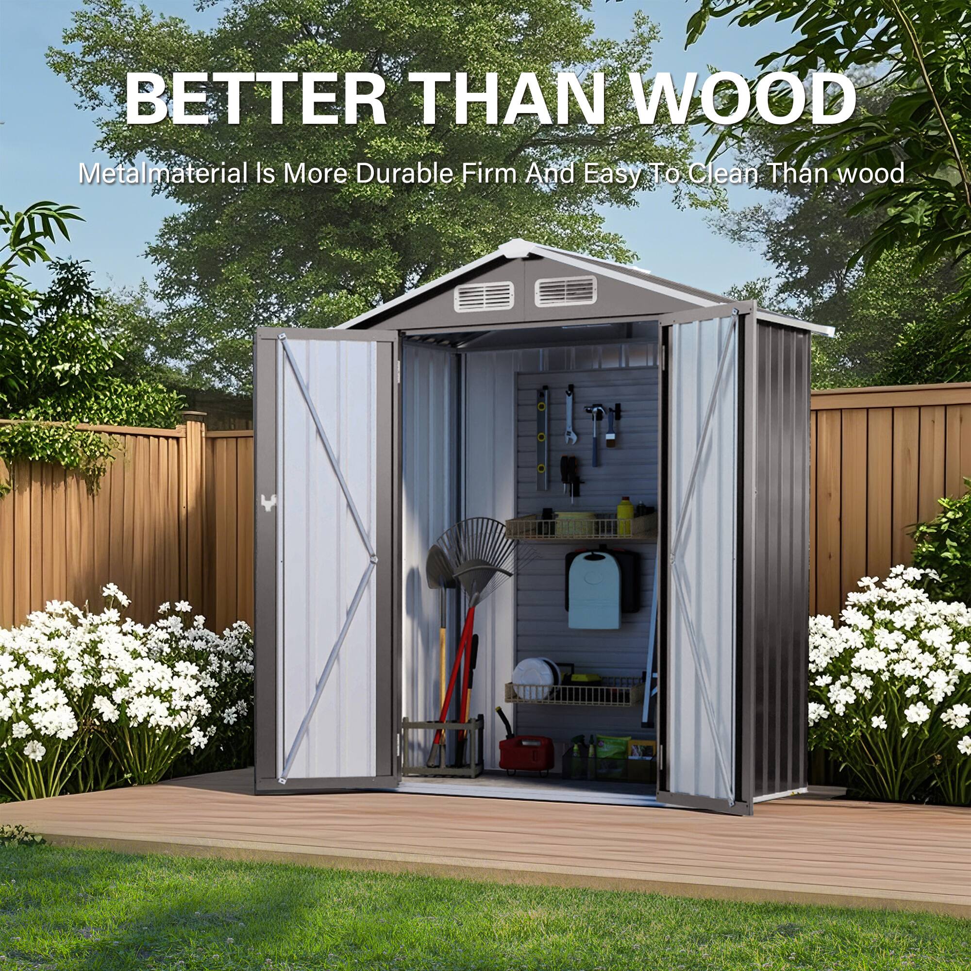 BETTER THAN WOOD

Metal material is more durable, firm, and easy to clean than wood.