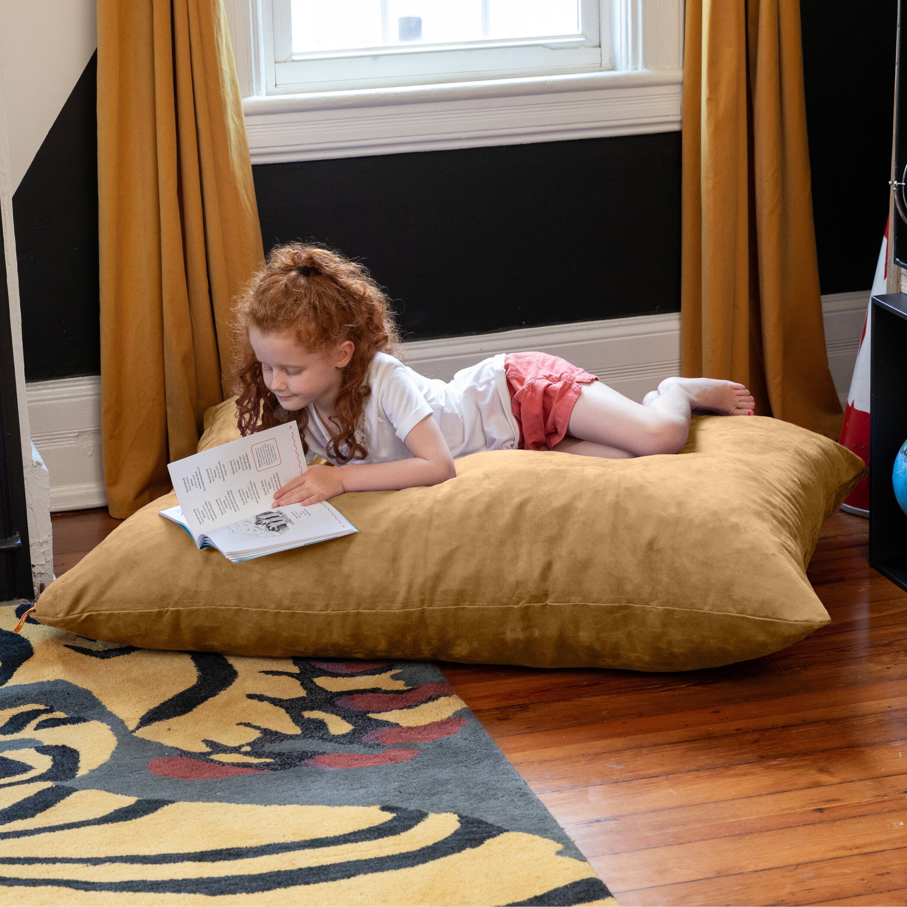 Back. Jaxx - Jaxx 3.5 Ft Pillow Saxx Kids Bean Bag, Camel - Camel.