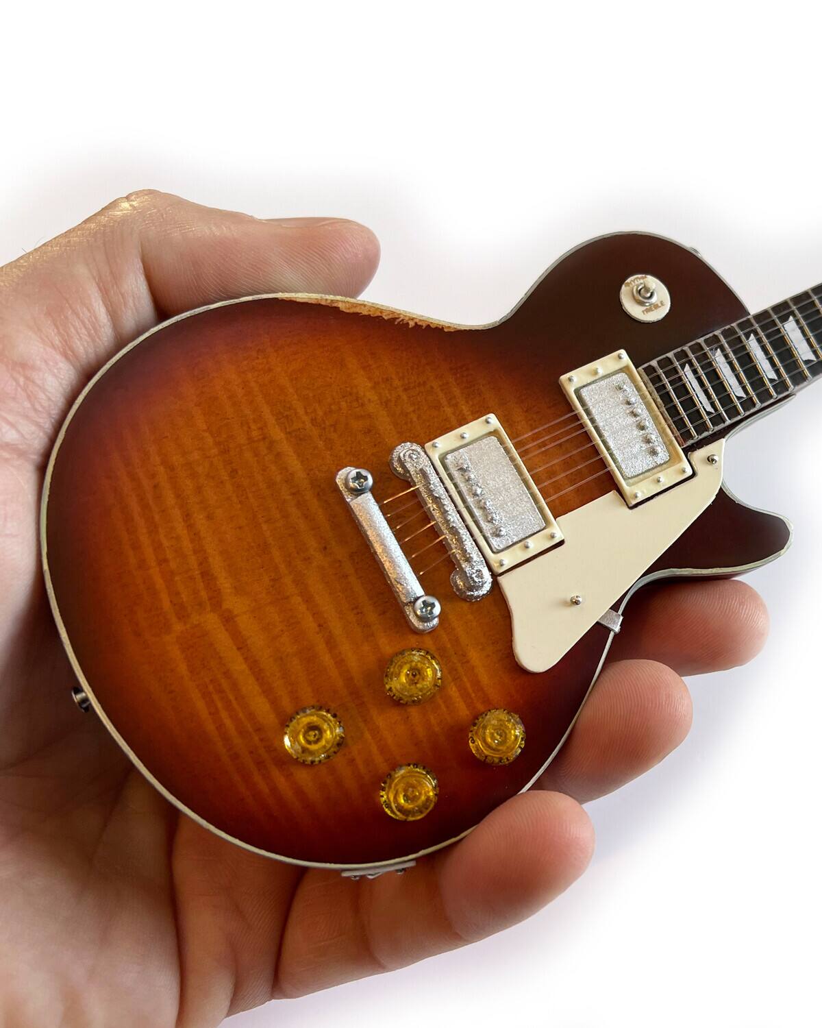 Alt View 1. Axe Heaven - Axe Heaven -ZZ Top - Billy F Gibbons 1959 Gibson Cherry Sunburst Les Paul Standard Pearly Gates Mini - Collectibles - Multicolor.
