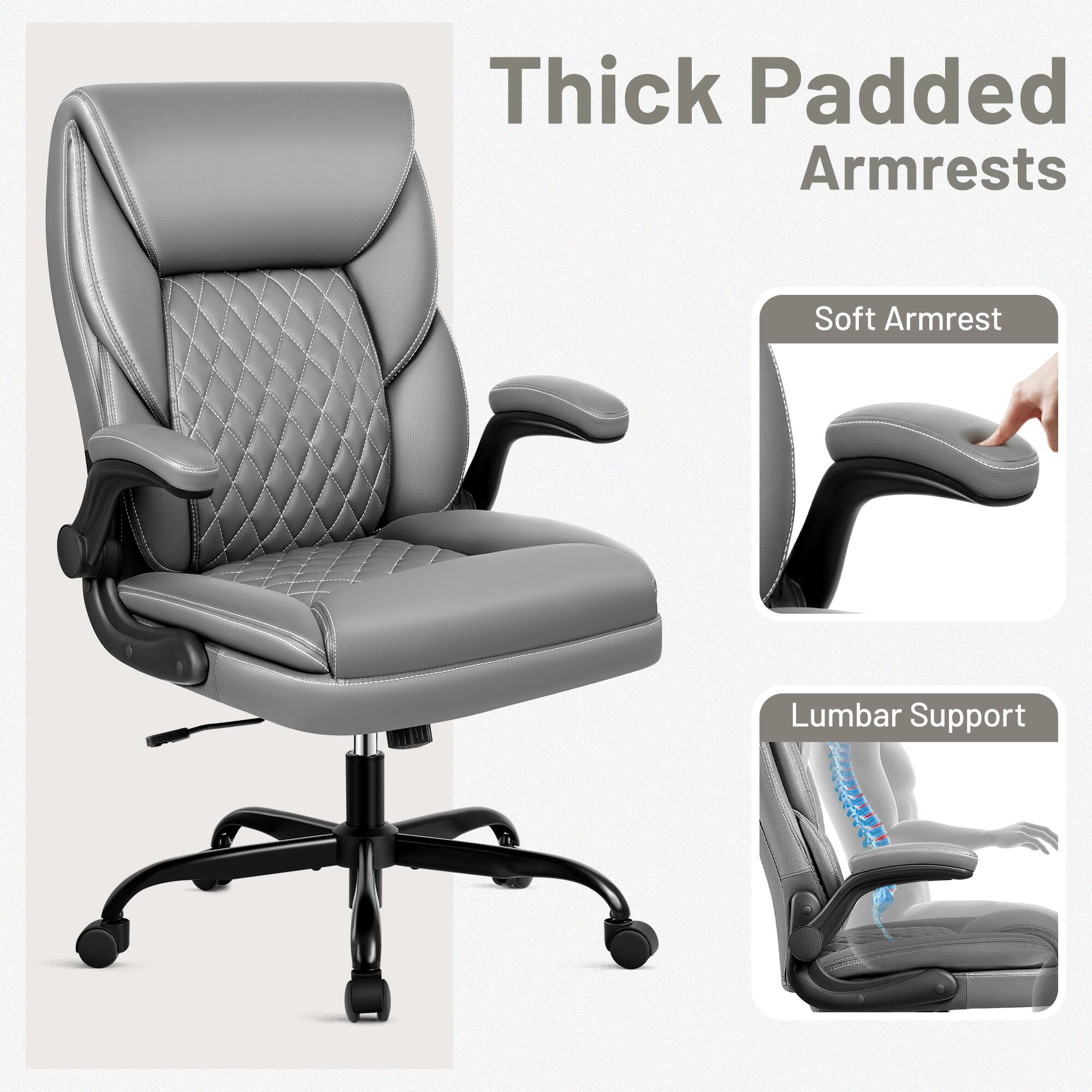 Thick Padded Armrests  
Soft Armrest  
Lumbar Support