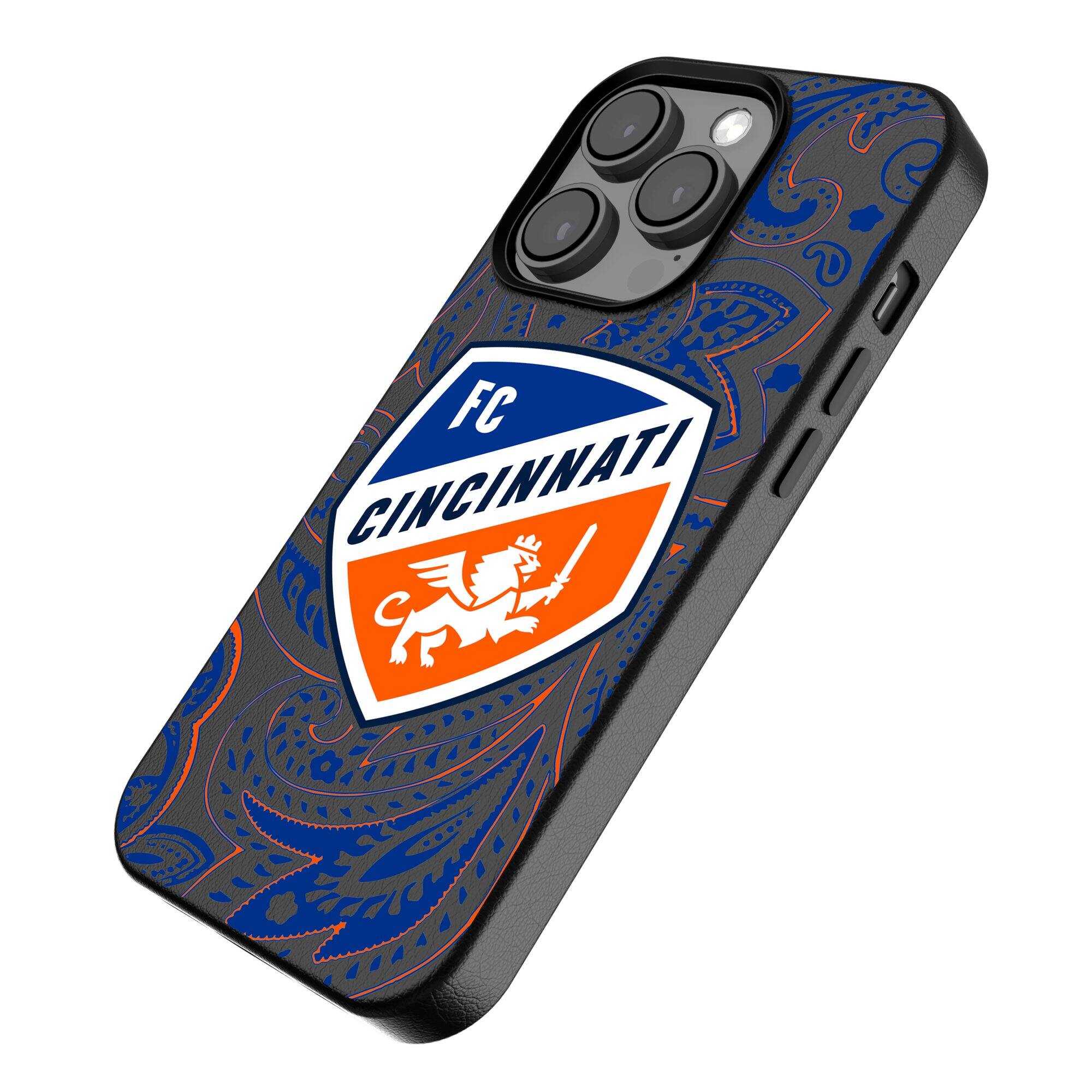 Alt View 1. Keyscaper - Black FC Cincinnati iPhone Magnetic Bump Case - 16 Pro Max - Black.