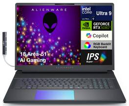Alienware - 18 Area-51 AA18250 Laptop 18 WQXGA (Intel Ultra 9- 275HX, 32GB DDR5, 1TB PCIe SSD, Win 11 Pro) w/USB Hub - Liquid Teal