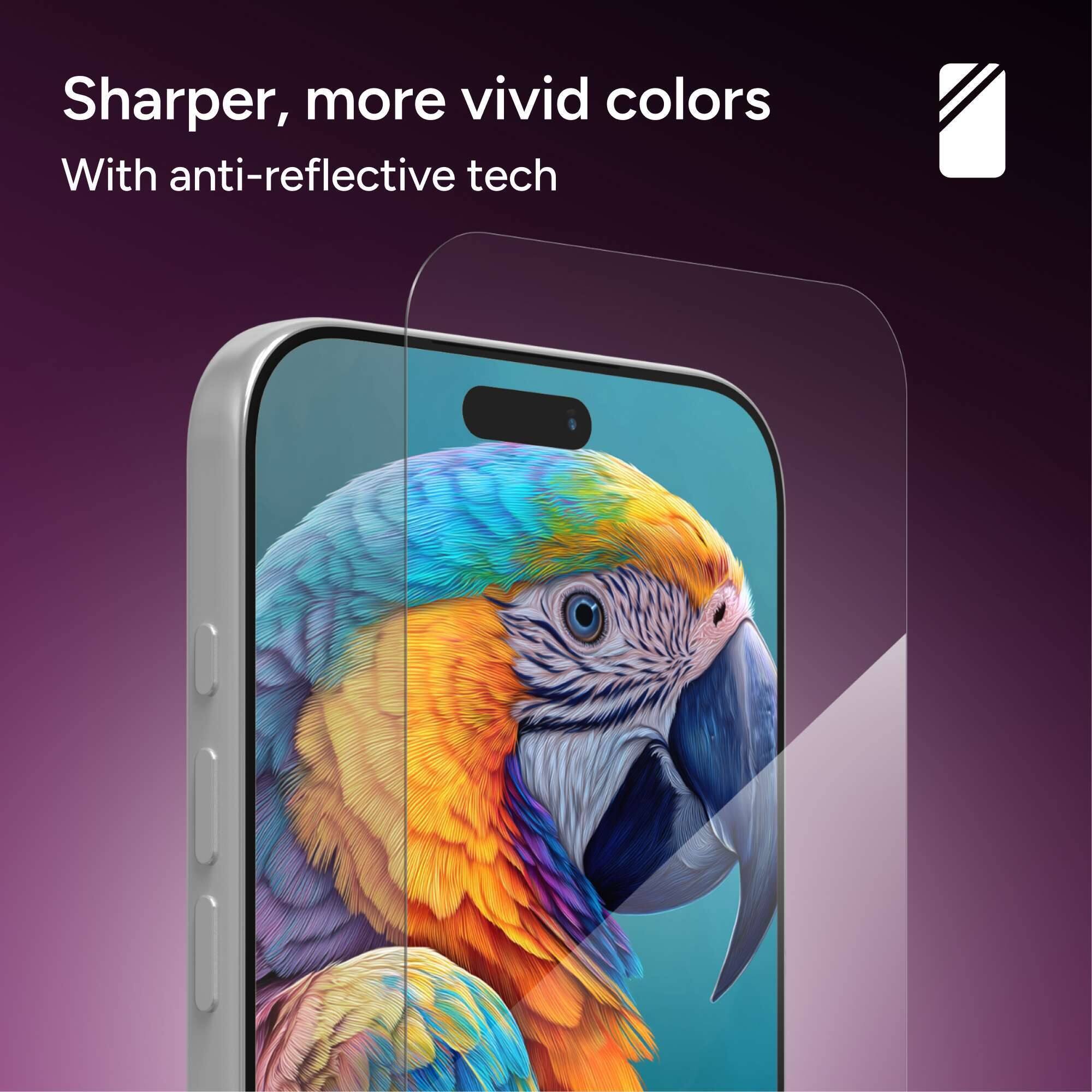Sharper, more vivid colors  
With anti-reflective tech