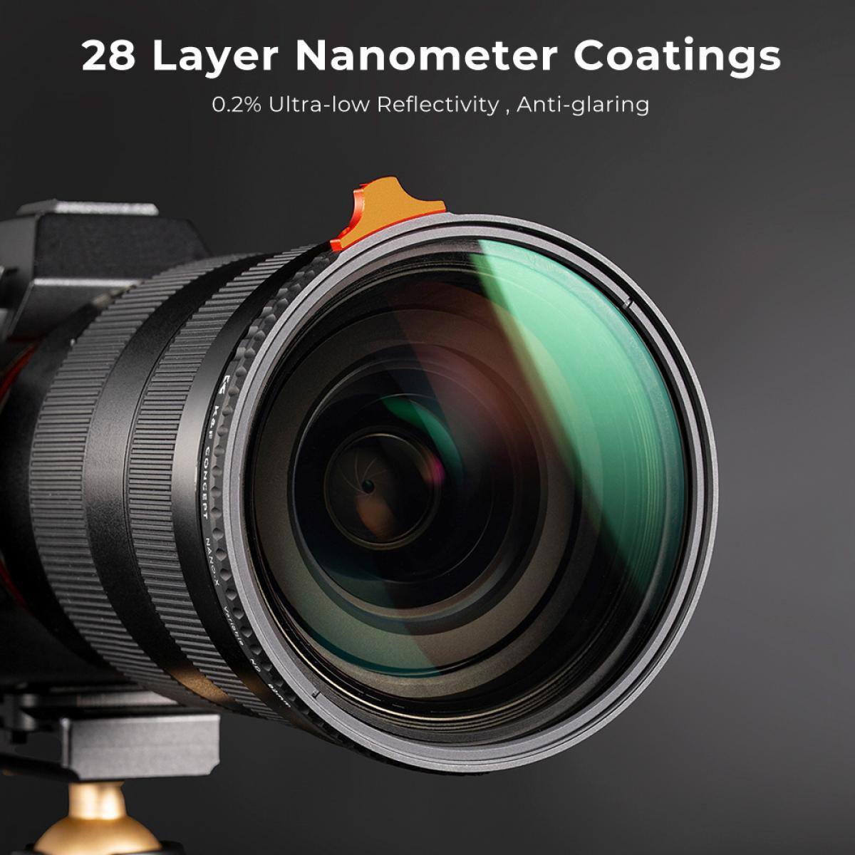 28 Layer Nanometer Coatings  
0.2% Ultra-low Reflectivity, Anti-glaring