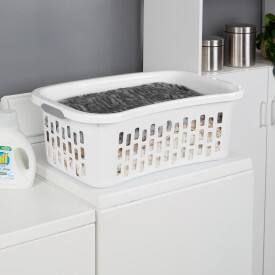 Alt View 5. Sterilite - Sterilite HipHold Laundry Basket, 1.5 Bushel Plastic Hamper, White, 6 Pack - White.