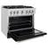 Alt View 1. ZLINE - ZLINE 36 in. Classic Dual Fuel Satin Steel Range w/ 6 Burner Cooktop & Black Matte Door (CDRS-BLM-36) - Stainless Steel.