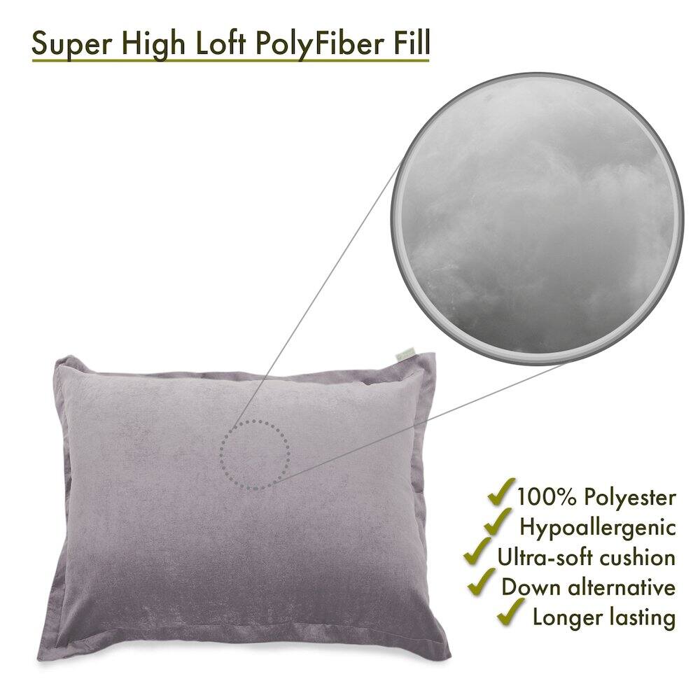 Super High Loft PolyFiber Fill

- 100% Polyester
- Hypoallergenic
- Ultra-soft cushion
- Down alternative
- Longer lasting