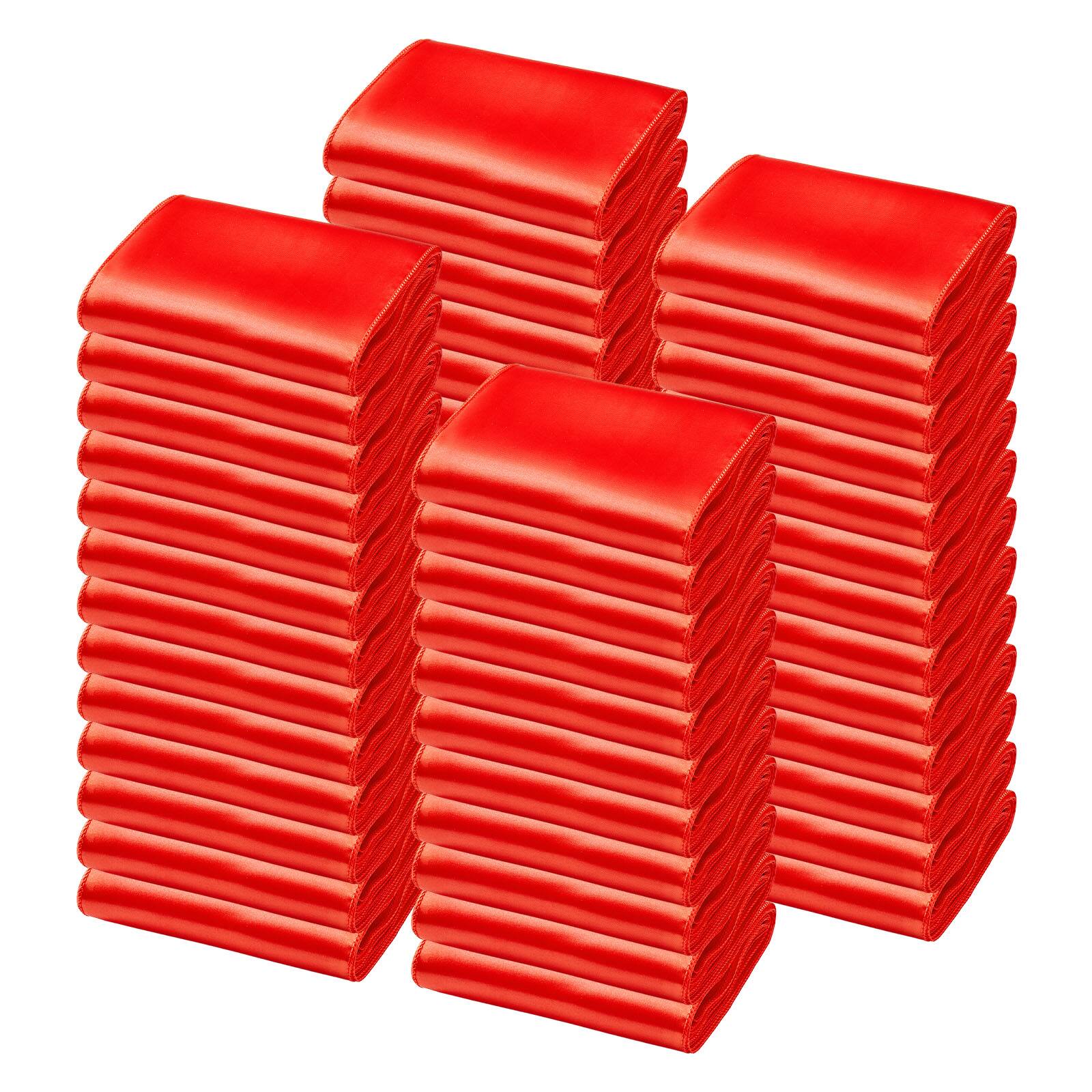 Alt View 5. VEVOR - Satin Chair Sashes Bows, 100PCS Chair Ribbon Ties Back Sash, 7 x 108 inch, Red Wedding Reception Decoration - Red.