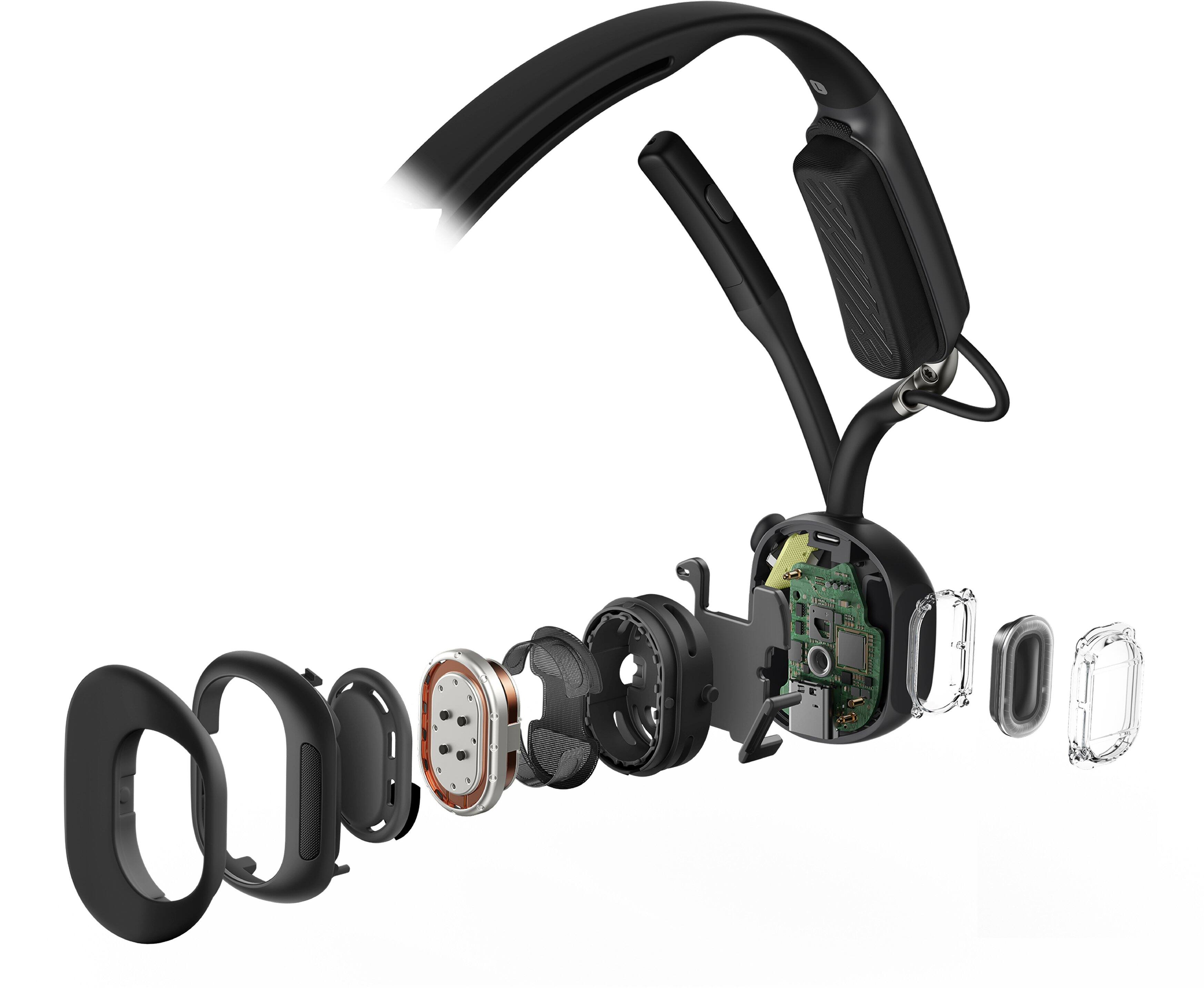 Alt View 1. Shokz - Shokz OpenMeet, Wireless Bone Conduction Headset - Black.
