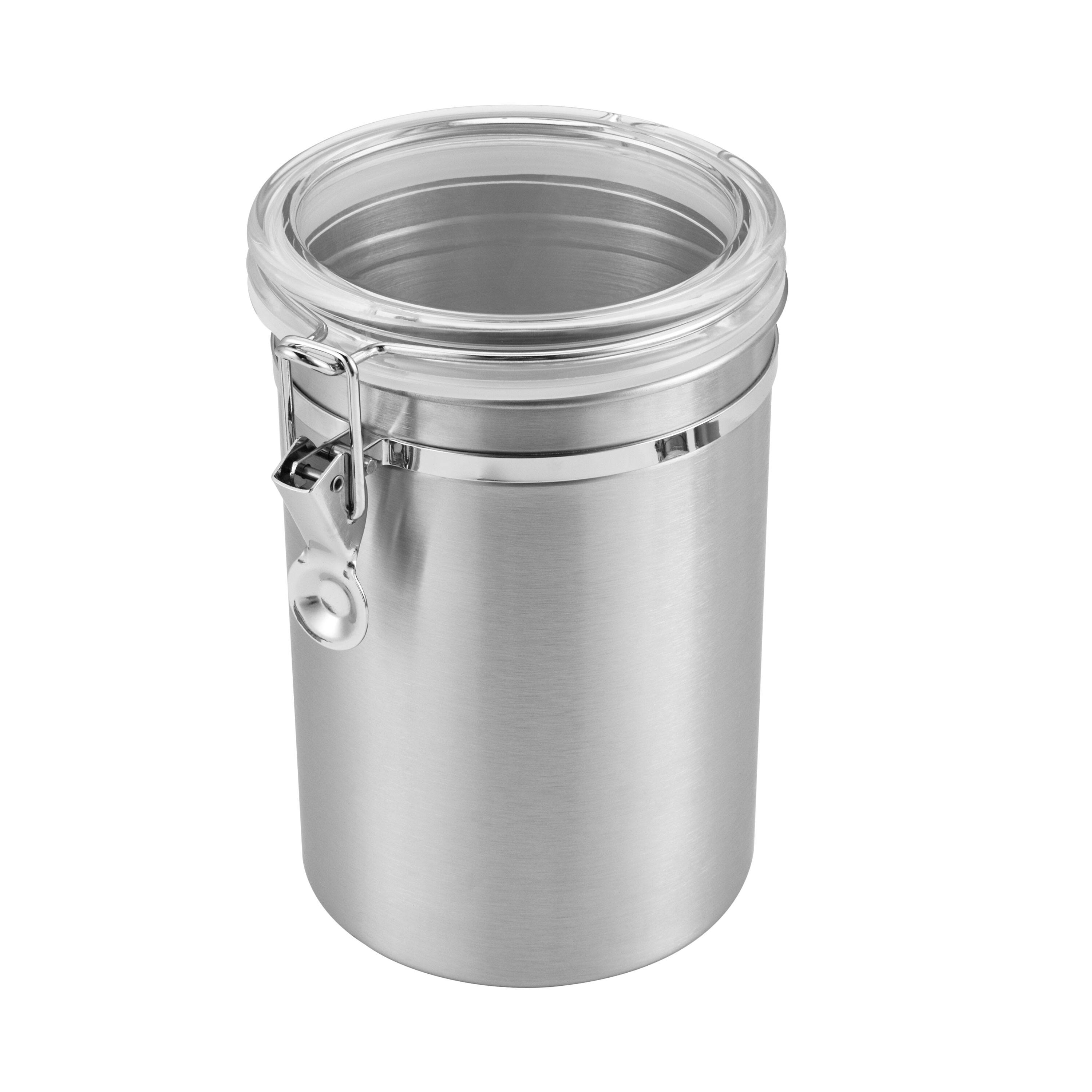 Alt View 4. Malletson - 4 Piece Stainless Steel Canister Set, Airtight Coffee Container Tea Organizer & Sugar Canister, Kitchen - Sliver.