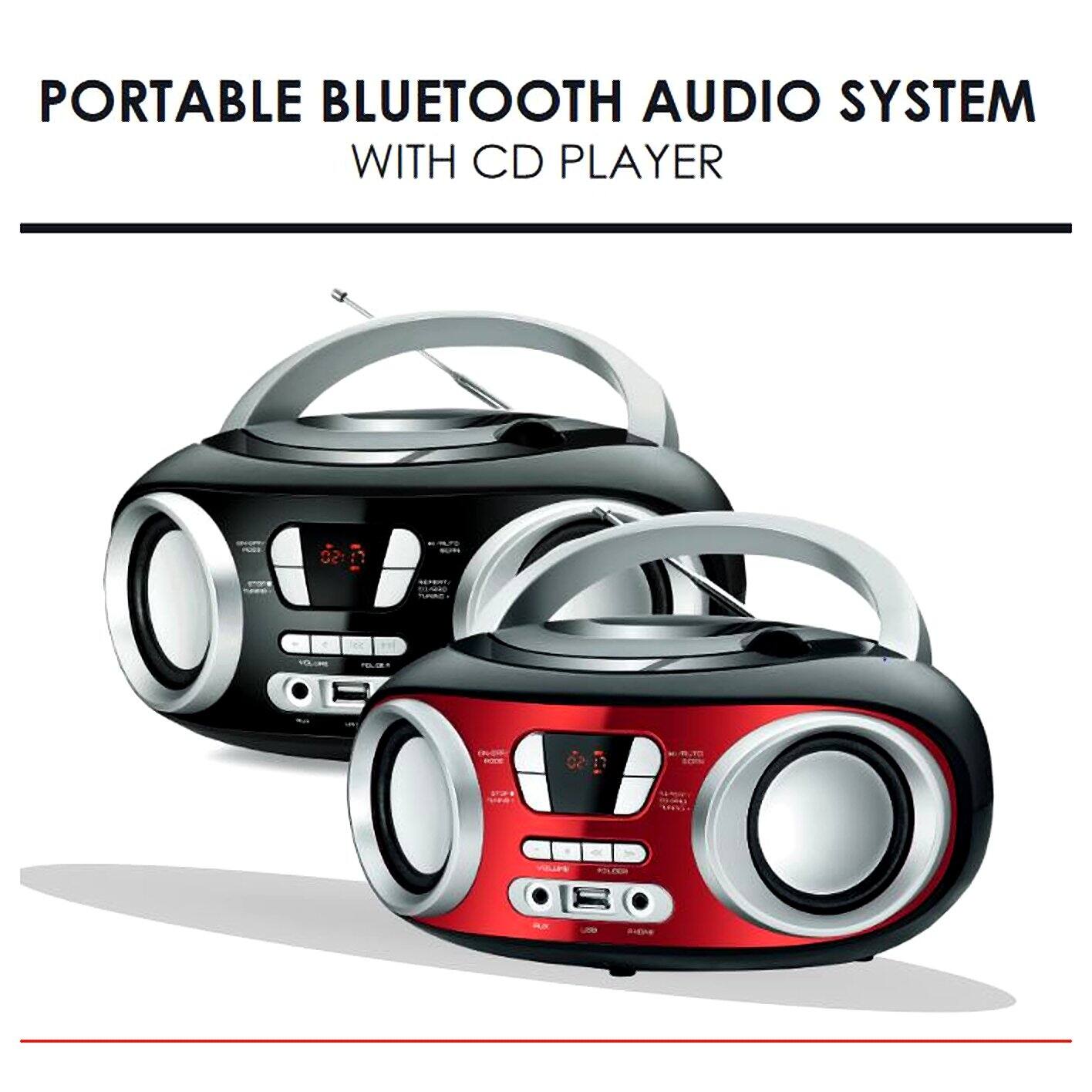 PORTABLE BLUETOOTH AUDIO SYSTEM WITH CD PLAYER