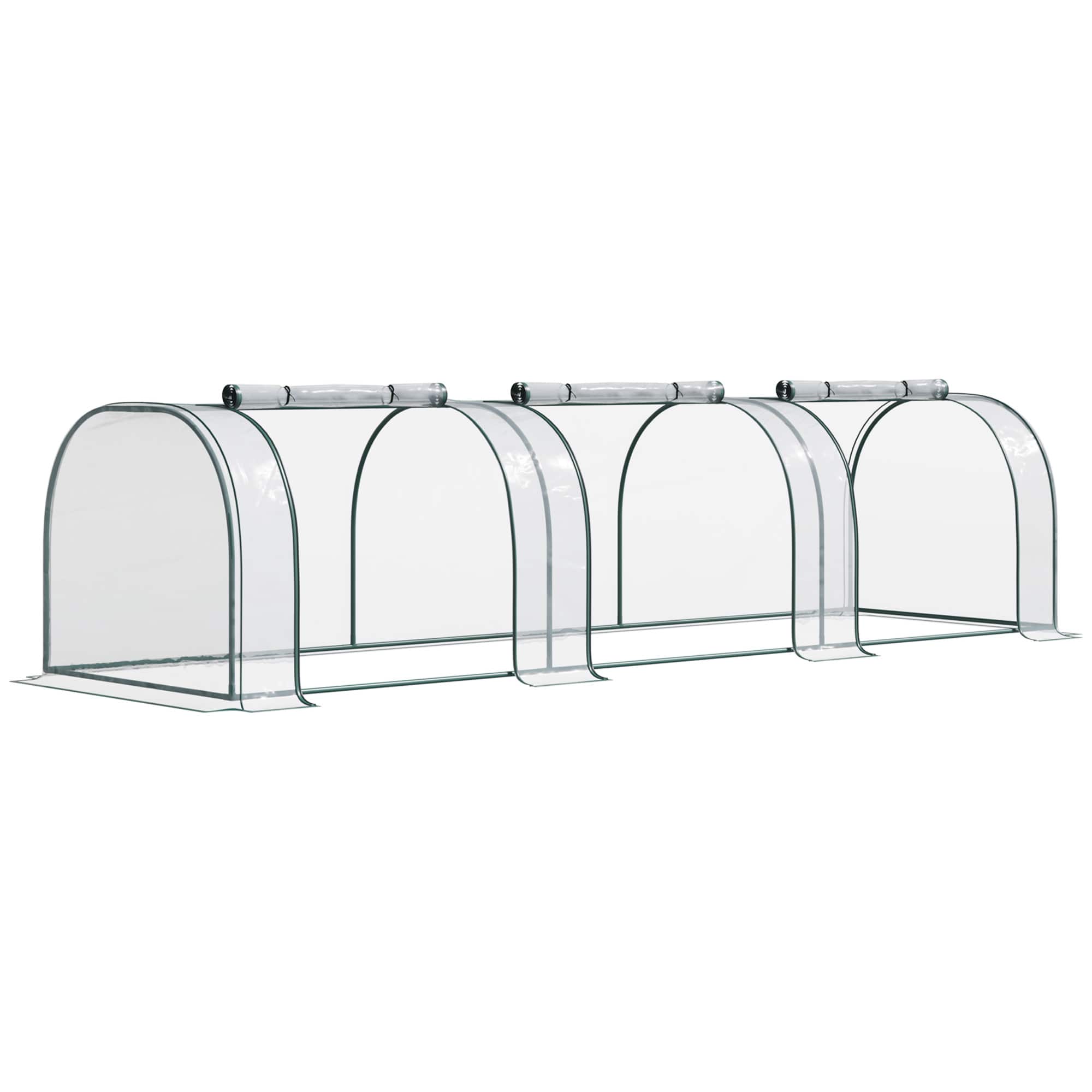Outsunny - 11' x 3' x 2.5' Mini Greenhouse, Portable Tunnel Green House with Roll-Up Zippered Doors, UV Waterproof Cover price history on PriceWatchPro