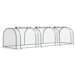 Outsunny - 11' x 3' x 2.5' Mini Greenhouse, Portable Tunnel Green House with Roll-Up Zippered Doors, UV Waterproof Cover