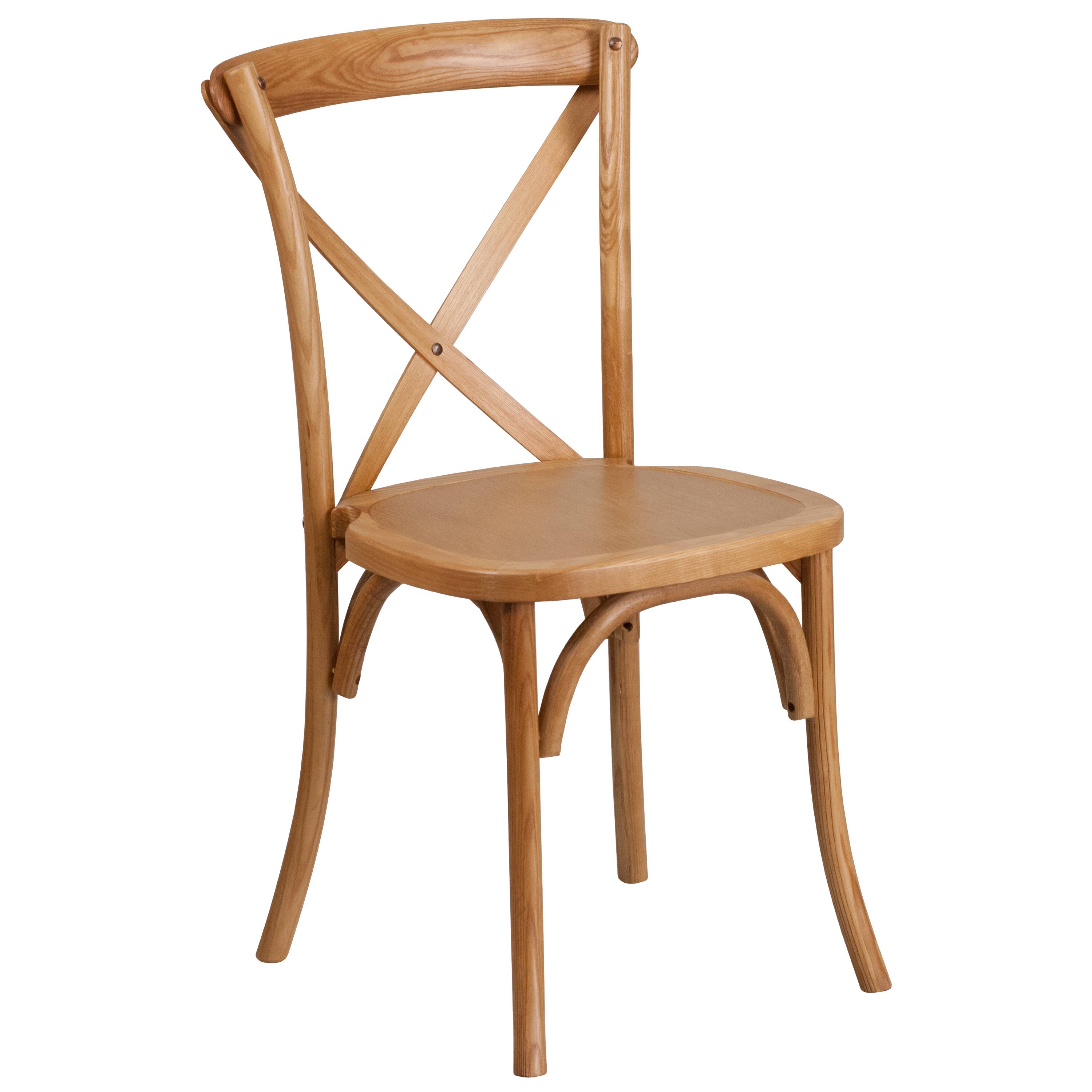 Alt View 1. Emma + Oliver - Stackable Wood Cross Back Dining Chair - Oak.