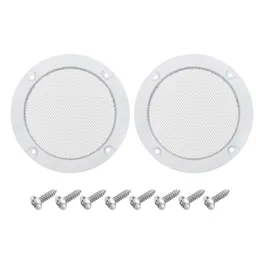 Unique Bargains - 2pcs Speaker Grill Mesh Metal Woofer Guard Protector ABS Frame with Screws for Home Audio Car Speaker - Black White