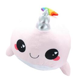 Seven20 - Glitter Galaxy 12-Inch Rainbow Spout Narwhal Collectible Plush - Pink