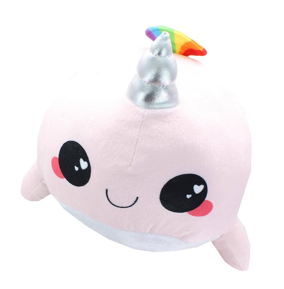 Front. Seven20 - Glitter Galaxy 12-Inch Rainbow Spout Pink Narwhal Collectible Plush - Pink.