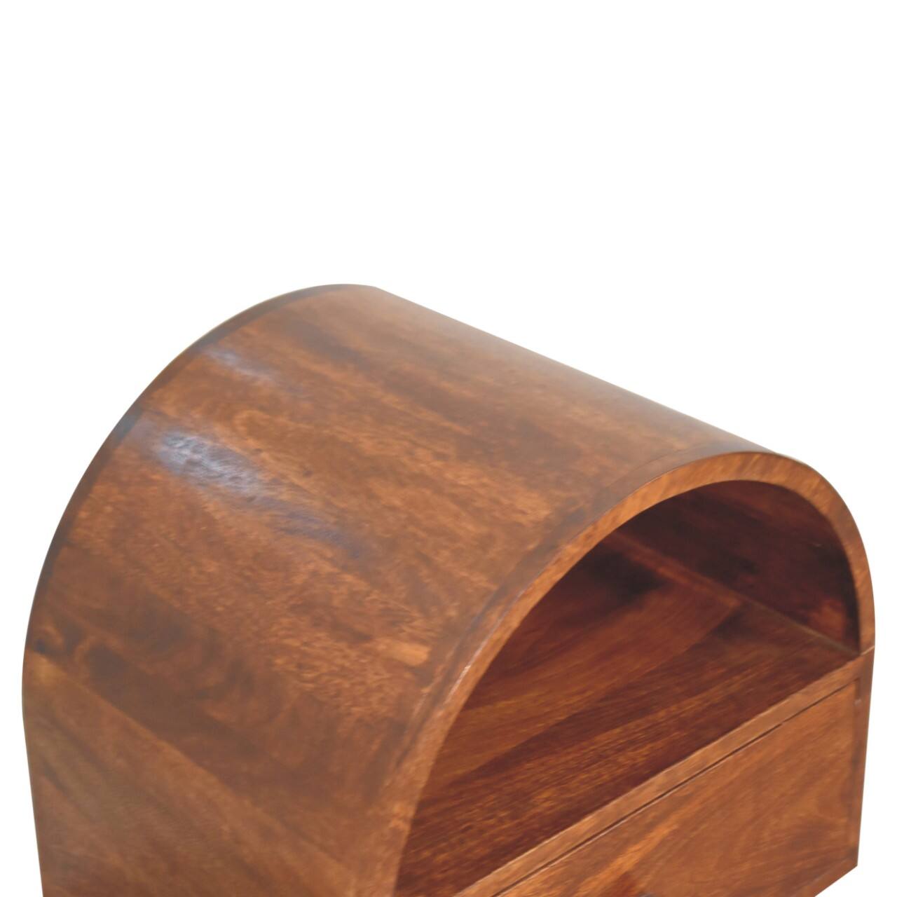 Alt View 2. Artisan Furniture - Artisan Furniture Solid Wood Chestnut Dome Bedside, 1 Drawer, Dark Brown - Dark Brown.