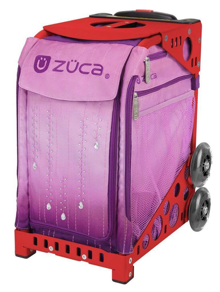 Front. Zuca - Zuca Velvet Rain Sport Bag and Red Frame with Flashing Wheels - Red.