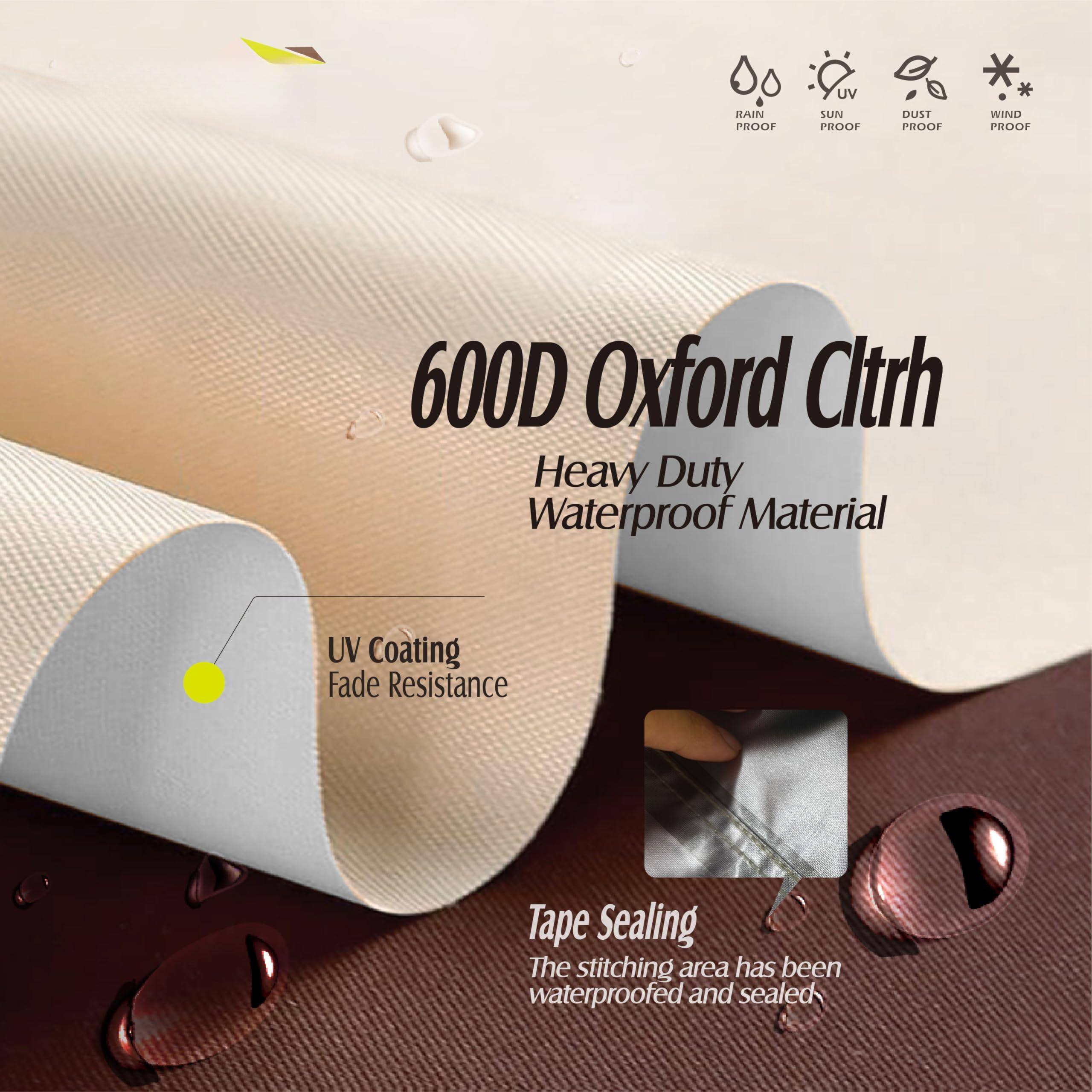 UV RAIN PROOF SUN PROOF DUST PROOF WIND PROOF

600D Oxford Cltrh

Heavy Duty Waterproof Material

UV Coating Fade Resistance

Tape Sealing
The stitching area has been waterproofed and sealed