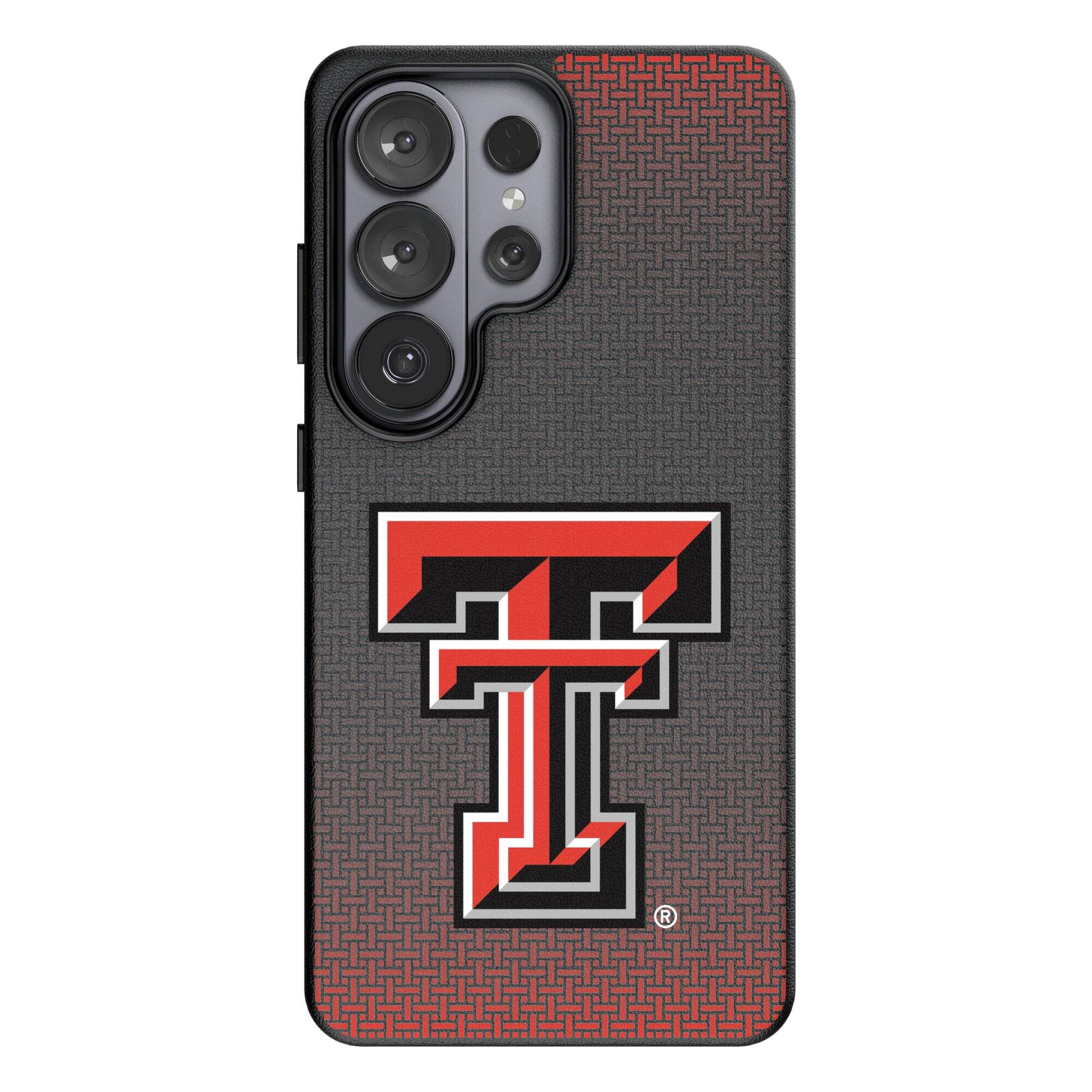 Front. Keyscaper - Texas Tech Red Raiders Linen Galaxy Magnetic Bump Case - S25 Ultra - Black.