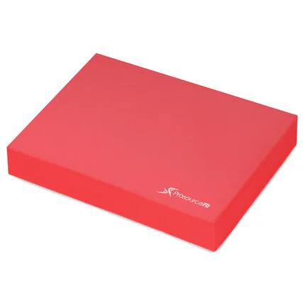 Front. ProsourceFit - Exercise Balance Pad 15.5x12.75-in - Red.
