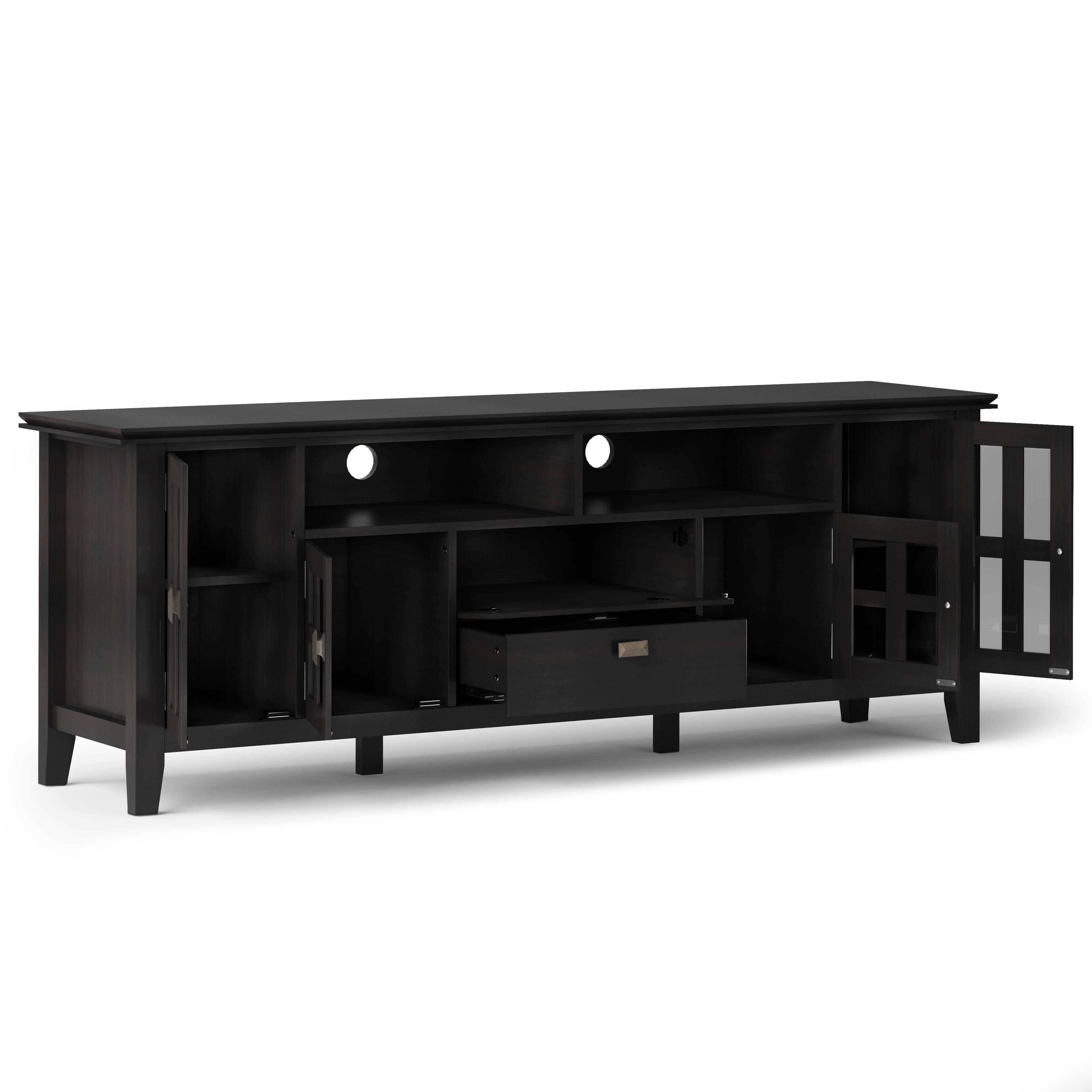 Alt View 4. Simpli Home - Artisan SOLID WOOD 72 inch TV Media Stand in Hickory Brown For TVs up to 80 inches - Hickory Brown.