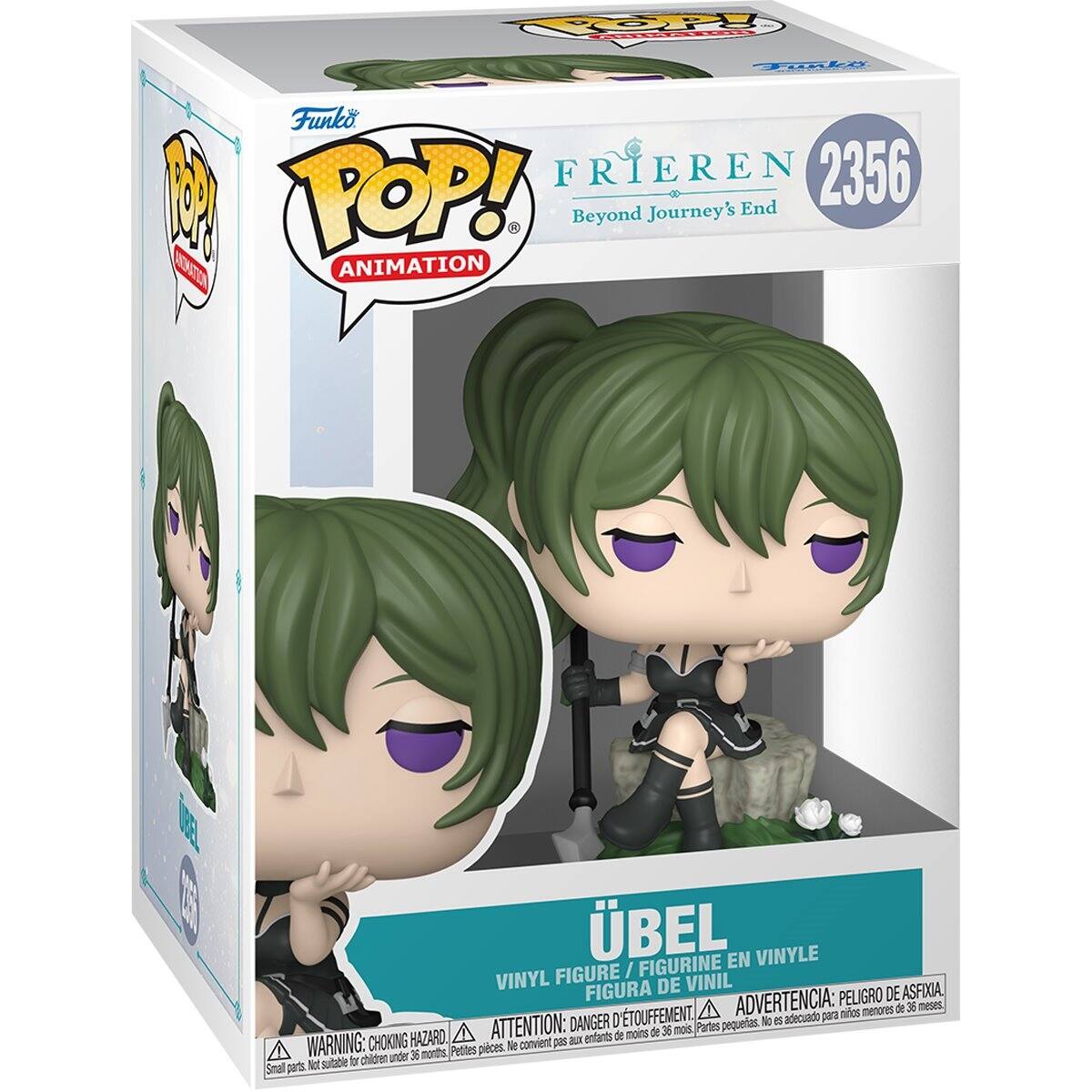 Funko POP! Animation  
Frieren  
2356  
Beyond Journey's End  

Übel  
Vinyl Figure / Figurine en Vinyle / Figura de Vinil  

Warning: Choking Hazard  
Small parts. Not suitable for children under 36 months.  
Attention: Danger d'étouffement.  
Pequeñas piezas. No conviene para niños menores de 36 meses.  
Advertencia: Peligro de asfixia.  
No conviene para niños menores de 36 meses.
