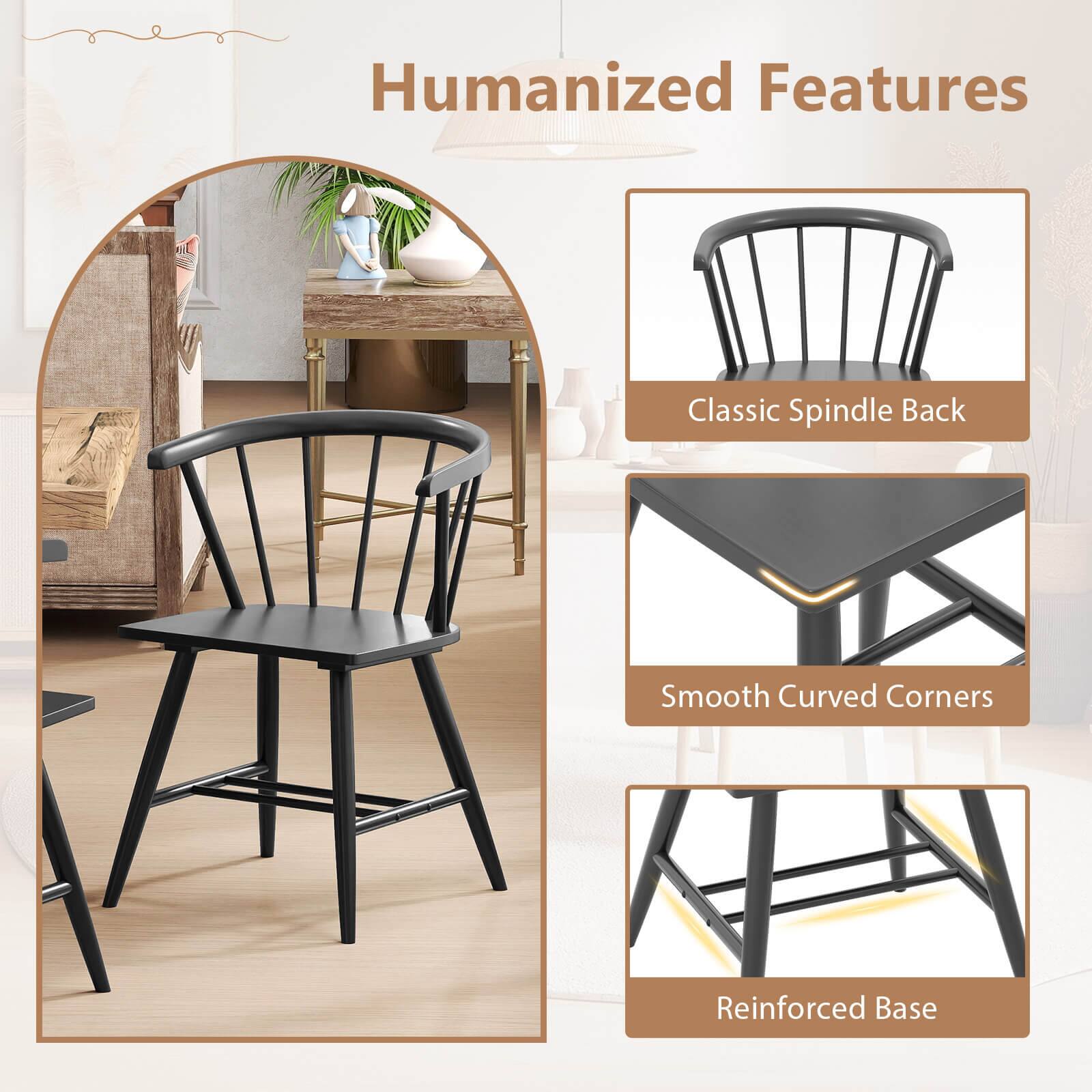 Humanized Features

- Classic Spindle Back
- Smooth Curved Corners
- Reinforced Base