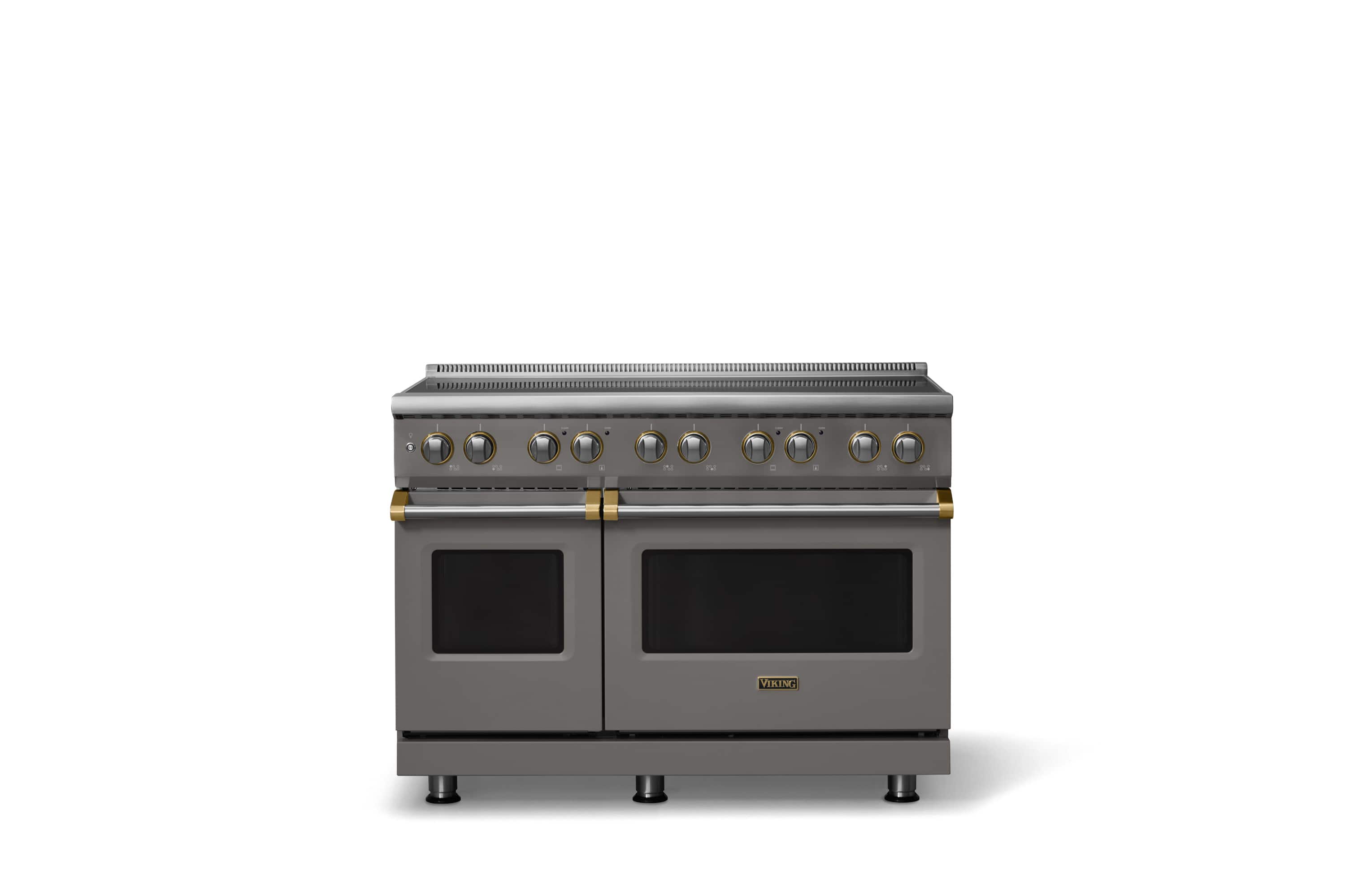 Viking - 48 in. Wide 6 Elements Pro 5 Series 7.3 Cu.Ft. Freestanding 6 Element Induction Convection Range with Brushed Brass Trim - Damascus Gray price history on PriceWatchPro