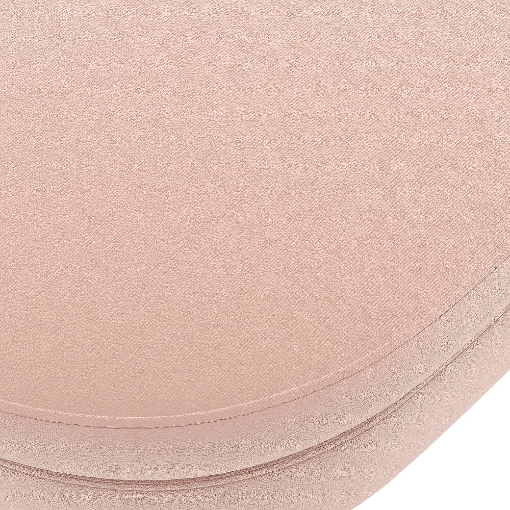 Alt View 4. Ropilly - Ropilly Pink Oval Storage Bench Flannel Upholstered Ottoman with Metal Legs - Pink.