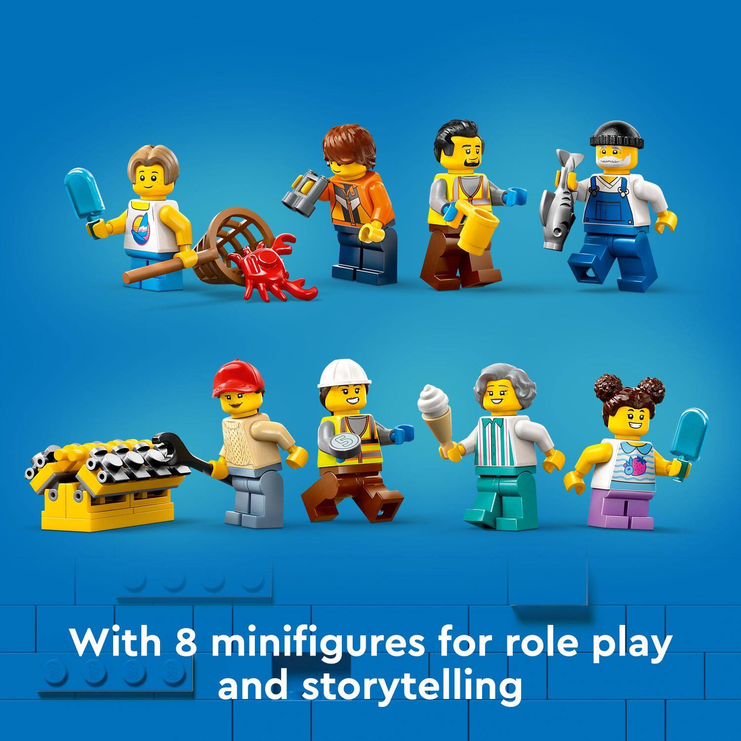 With 8 minifigures for role play and storytelling.