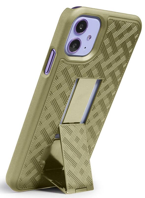 Alt View 2. Nakedcellphone - Slim Case for iPhone 11 (with Kickstand) - Gold.