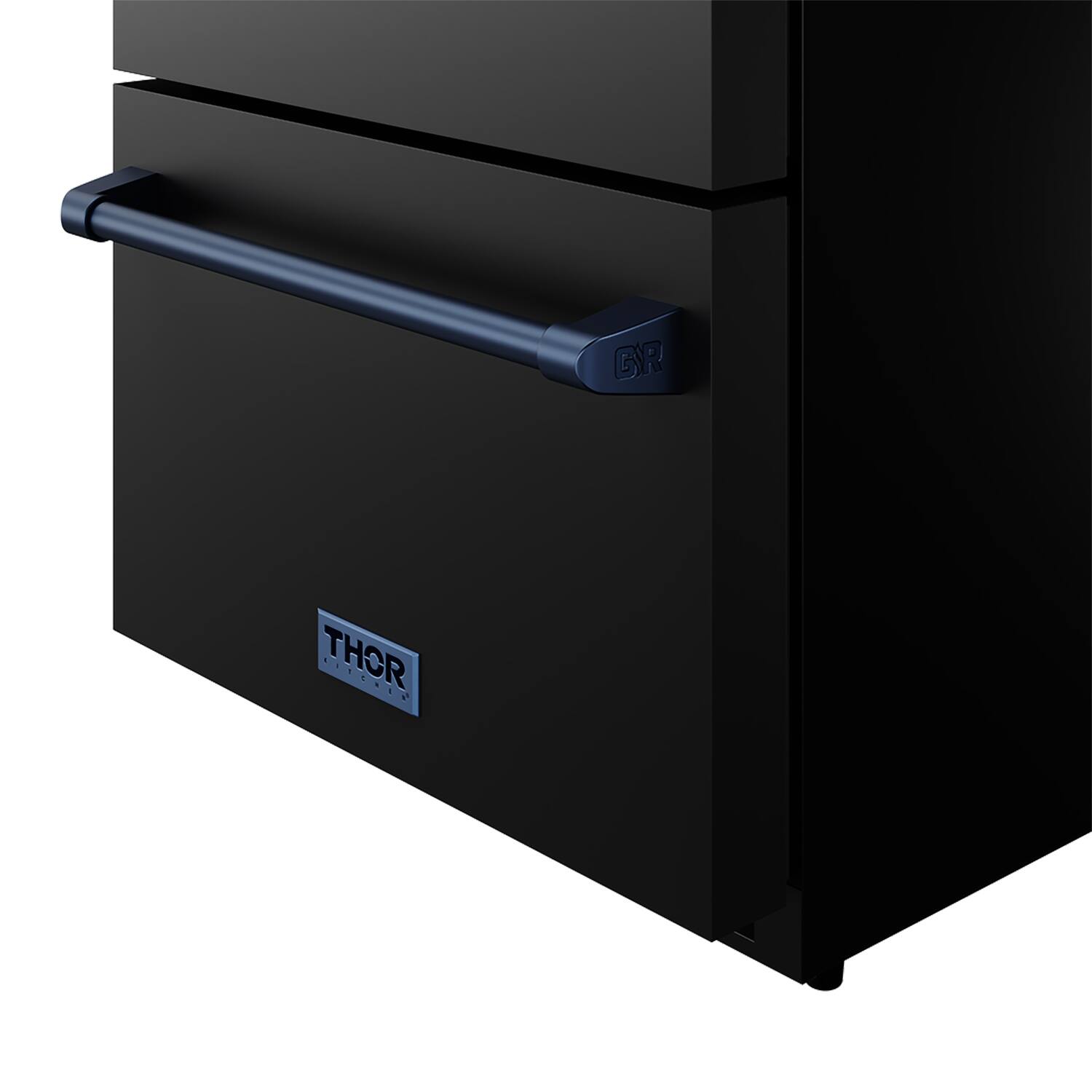 Alt View 5. Thor Kitchen - Gordon Ramsay Series by Thor Kitchen 24 Inch Indoor Outdoor Refrigerator Drawers with Navy Blue Hardware - Black.