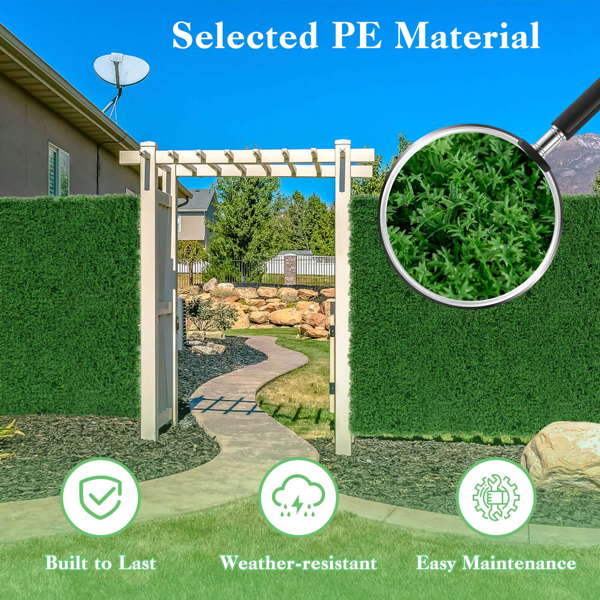 Selected PE Material  
Built to Last  
Weather-resistant  
Easy Maintenance